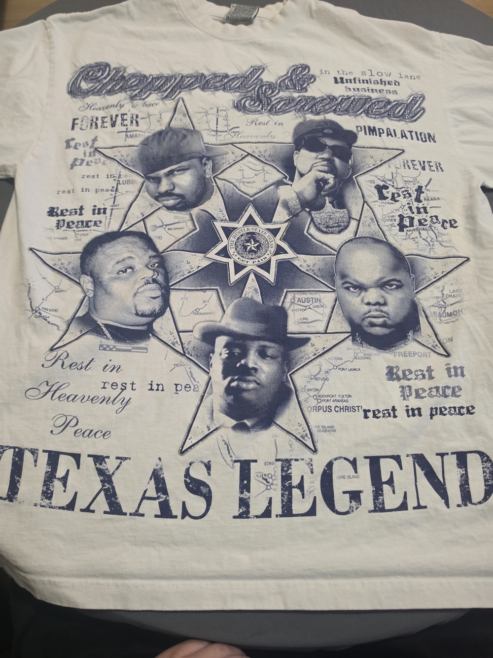 Vintage Chopped & Screwed Texas Legend Rap Tee RIP DJ Screw Fat Pat Big Hawk Big